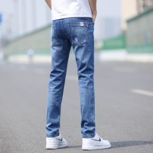 Spring And Summer Denim Trousers Men's Slim Straight Stretch - Image 7