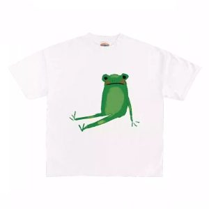 Frog Print T-shirt Cute Animal Pattern Spoof Casual All-match - Image 3