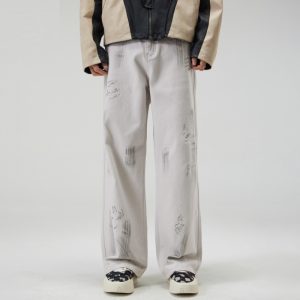 American Street Hip Hop Tie-dyed Washed Jeans Men - Image 5