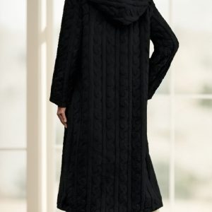 Elegant Black Long Coat For Women - Image 4