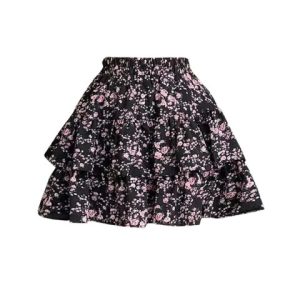French Style Vintage And Little Fresh Cherry Floral A- Line Skirt - Image 4