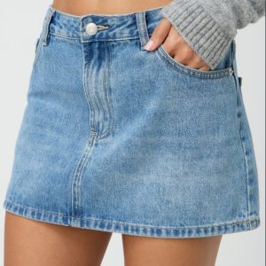 Slim Casual Stretch Washed Denim Skirt Women - Image 4