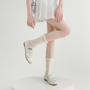 Lolita Bow Lace Calf Hollow Out Mid-calf Length Loose Socks - Image 4