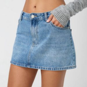 Slim Casual Stretch Washed Denim Skirt Women - Image 1