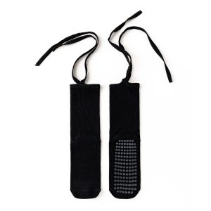 Women's Anti-slip Cross Lace-up Yoga Pilates Dance Dopamine Sports Wear Mid-calf Socks - Image 3