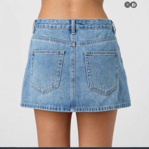 Slim Casual Stretch Washed Denim Skirt Women - Image 5