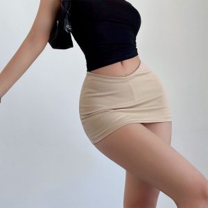 Sweet Hot Girl Design Low V Waist Slim Slimming Mini Skirt - Image 8