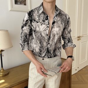Floral Niche Thin Trendy High Sense Loose Short Sleeve Shirt - Image 6