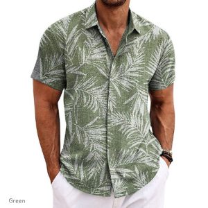 Men's Linen Short-sleeved T-shirt Loose - Image 4