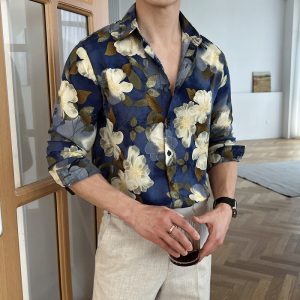 Floral Niche Thin Trendy High Sense Loose Short Sleeve Shirt - Image 3