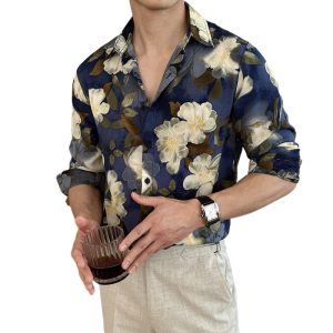 Floral Niche Thin Trendy High Sense Loose Short Sleeve Shirt - Image 5