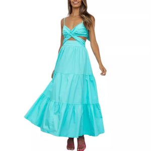 Sexy Sling Dress Ruffled Bow Backless Hollow Out - Image 5