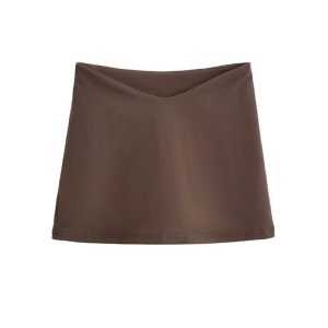 Sweet Hot Girl Design Low V Waist Slim Slimming Mini Skirt - Image 4