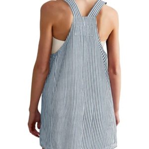 Striped Pocket Strap Adjustable Casual Dress - Image 10