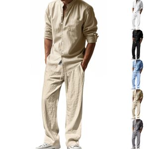Loose Long-sleeved Trousers Shirt Outfit Men - Image 1