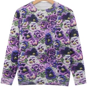 Plus Size Women's Digital Printed Round Neck Pullover Top - Image 5