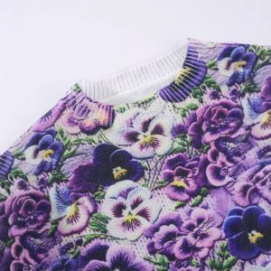 Plus Size Women's Digital Printed Round Neck Pullover Top - Image 2