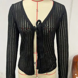 Sexy Knitted Hollow Beach Bikini Swimsuit Outwear Sun Protection Shirt - Image 5