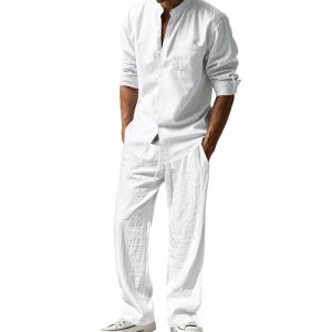 Loose Long-sleeved Trousers Shirt Outfit Men - Image 8