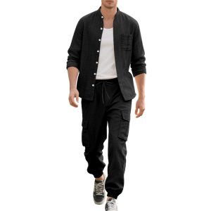 Long Sleeve Trousers Cardigan Casual Loose Beach Suit - Image 9