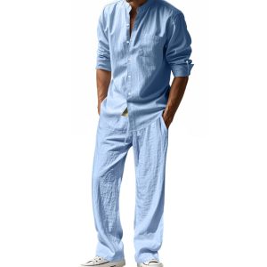 Loose Long-sleeved Trousers Shirt Outfit Men - Image 2