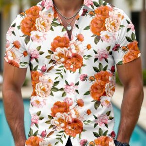 Hawaiian Tropical Floral 3d Printed Casual Men's Short Sleeve Shirt - Image 9