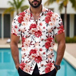 Hawaiian Tropical Floral 3d Printed Casual Men's Short Sleeve Shirt - Image 6