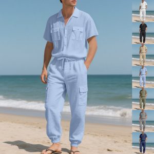 Workwear Casual Shirt Short Sleeve Trousers Suit - Image 6