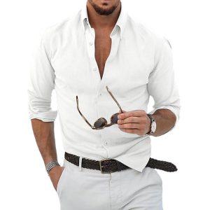 Men's Short Lapels Shirt Top Home Handsome - Image 6
