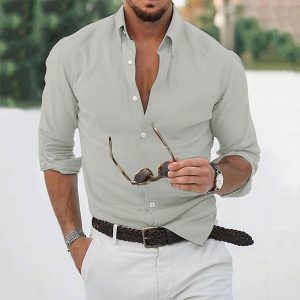 Men's Short Lapels Shirt Top Home Handsome - Image 4
