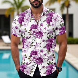 Hawaiian Tropical Floral 3d Printed Casual Men's Short Sleeve Shirt - Image 4