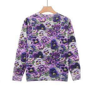 Plus Size Women's Digital Printed Round Neck Pullover Top - Image 4