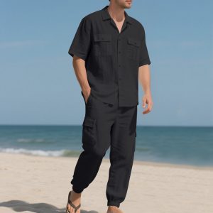 Workwear Casual Shirt Short Sleeve Trousers Suit - Image 3