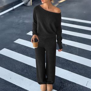 Sports Long-sleeved Sweater Trousers Suit Women - Image 8