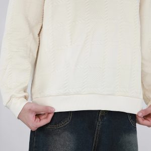 Export Quality English European And American Sizes Jacquard Round Neck Hoodie For Men And Women - Image 8