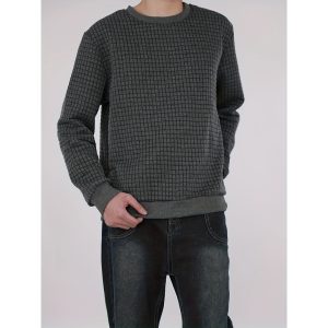 Export Quality English European And American Sizes Jacquard Round Neck Hoodie For Men And Women - Image 6