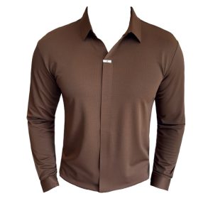 Men's V-neckline Drape Ironing Free Long Sleeves - Image 3